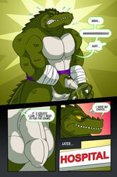 3_fingers alligator comic humanoid_genitalia humanoid_penis leatherhead male male_only muscular muscular_male penis reptile tagme teenage_mutant_ninja_turtles text text_box text_bubble