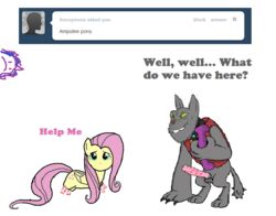 diamond_dog_(mlp) fluttershy_(mlp) friendship_is_magic my_little_pony pink_hair rover smooth_skin twilight_panda