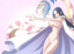 1girls akuma_no_mi animal boa_hancock cocotri female female_only mero_mero_no_mi nude nude_filter one_piece photoshop salome_(one_piece) snake solo_focus