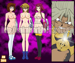 1boy 3girls akiza_izinski alexis_rhodes breasts demon female human hypnosis jimryu millennium_rod mind_control multiple_females naked pussy sex_slave shaved_pussy slave standing tea_gardner vagina yami_marik yu-gi-oh! yu-gi-oh!_5d's yu-gi-oh!_gx