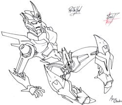 arcee arcee_(prime) black_and_white female solo tagme transformers transformers_prime