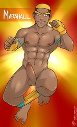 1boy bara human male male_only marshal_(pokemon) muscle nude penis pokemon sablechan solo testicles