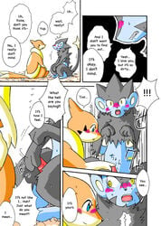 blue_eyes blush comic female floatzel handjob kemono luxray mikaduki_karasu nintendo pokemon pokemon_(species) redoxx translated video_games yellow_eyes