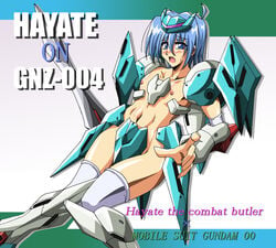 1boy blue_hair cosplay gaga gundam gundam_00 hayate_ayasaki hayate_no_gotoku! keikurin male male_only solo