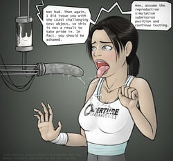 chell dildo drool drool_on_face drool_string english fellatio female female_only glados high_tech machine nonude oral portal_(series) red_herring sex_machine tagme text training