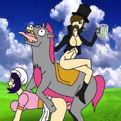 all_fours amazing_horse female horse human interspecies jojo_(artist) male mounted rule_63 weebls_stuff zoophilia