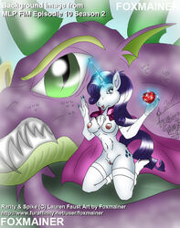 dragon equine female foxmainer friendship_is_magic male my_little_pony rarity_(mlp) smooth_skin spike_(mlp) unicorn