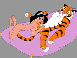 aladdin disney disney_princess female female_on_feral feral feral_on_female feral_on_human feral_penetrating fur human human_on_feral human_penetrated male nomad_(artist) penis princess_jasmine rajah straight tiger zoophilia