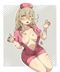 1girls bare_chest bare_hands bare_knees bare_legs bare_skin bare_thighs belly belly_button black_fingernails black_nail_polish black_nails blush blush_face blushing_female blushing_lines breasts brown_eyebrows brown_hair brown_hair_female busty busty_female busty_girl busty_teen cleavage collarbone curvaceous curvaceous_body curvaceous_female curvaceous_figure curvaceous_hips curvaceous_teen curvy curvy_body curvy_female curvy_figure curvy_hips curvy_teen elbows exposed_chest exposed_legs exposed_skin exposed_thighs female female_focus female_only fingernails fingers hair_between_eyes high_resolution high_school_student highres hourglass_figure jk_arts07 knees large_breasts lean_figure long_hair looking_at_viewer make_heroine_ga_oo_sugiru! midriff nail_polish nails narrow_waist navel nurse nurse_cap nurse_clothes nurse_clothing nurse_costume nurse_dress nurse_hat nurse_outfit nurse_uniform open_mouth parted_lips school_girl shikiya_yumeko shoulders simple_background sitting slender_body slender_waist slim_waist solo teen_girl teenage_girl teenage_tits teenager thick_thighs thighs tongue upper_body wide_hips yellow_eyes yellow_eyes_female young_female young_woman