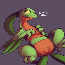 color female female_only feral grovyle mel_the_hybrid nude pokemon solo tagme vulva