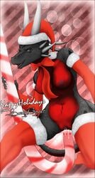 christmas cynder english_text female masturbation savage-cynder solo spyro_the_dragon tagme text