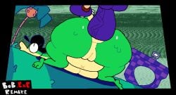alien anal anal_sex anthro anthro_penetrating anthro_penetrating_anthro ass belly_bulge big_ass big_breast big_breasts big_butt big_thighs bob_(superiorfoxdafox) bouncing_ass bouncing_butt breast breasts brown_fur butt_crack feline green_skin hat huge_ass huge_butt lucy_swallows purple_fur pussy snake superiorfox vagina wide_hipped_anthro