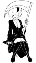 cleavage discworld literature monochrome mornmeril scythe susan_sto_helit tagme