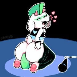 1:1 alternative_fashion anal anal_masturbation anal_sex anthro anus ass backsack balls biped blue_clothing blue_shirt blue_topwear bottomwear bottomwear_down bracelet butt_grab clothed clothing crop_top darkner deltarune dildo dildo_sitting ear_piercing electronics emanata eyelashes eyeshadow eyewear femboy genitals glasses green_dildo green_hair hair hand_on_butt hand_on_face heart_clothing heart_symbol horn jacket jewelry leather leather_clothing leather_jacket leather_topwear makeup male masturbation microphone mohawk open_:3 open_mouth outline pants pants_down partially_clothed pawpads paws penetration piercing pincoosh pink_anus pink_horn punk punksei ralsei riding_dildo sex_toy shirt solo spread_butt spreading tail tail_tuft topwear tuft undertale_(series) white_outline