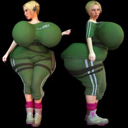 1girls alternate_costume bimbo blonde_hair green_outfit hyper_bimbo hyper_breasts hyper_butt iq_(rainbow_six) jackd22 rainbow_six rainbow_six_siege thick