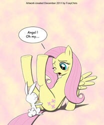 angel_bunny fluttershy_(mlp) foxychris friendship_is_magic my_little_pony smooth_skin