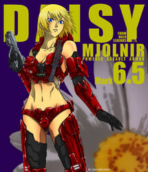 armor blonde_hair blue_eyes blush daisy-023 female female_human female_only female_spartan_(halo) grandbigbird gun halo_(game) halo_(series) human light-skinned_female light_skin short_hair solo spartan_(halo) standing tagme