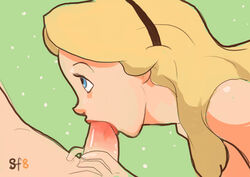 alice_(disney) alice_in_wonderland alice_in_wonderland_(1951_film) alice_liddell blowjob disney faceless_male fellatio female human insertion male oral penis side_view storefront8 straight