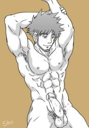 abs censored darker_than_black erection gay genma_shizume male_only meteor_twins muscles penis sho yaoi