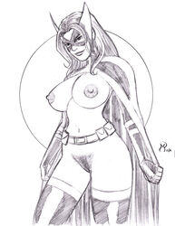 black_and_white dc dc_comics female huntress_(dc) michael_powell powguero sketch tagme