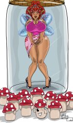 big_areola big_breasts big_nipples bikini digital_drawing_(artwork) monster_girl pixie slingshot_swimsuit tiny_pixie_dae tinypixiedae vtuber vtuberfanart