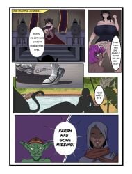2d 2girls black_hair brown_skin brown_skinned_female busty comic egyptian egyptian_female english_text female female_focus gurinsfw hourglass_figure legend_of_queen_opala osira queen_opala sisterhood_(comic) speech_bubble tagme text wide_hips