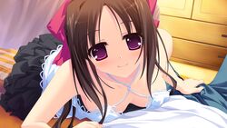 ama_ane cleavage close game_cg kikurage purple_eyes yashima_otome