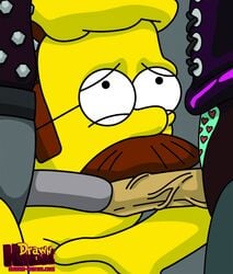 bdsm dominatrix drawn-hentai female human male ned_flanders patty_bouvier selma_bouvier straight the_simpsons