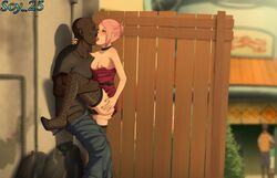 1boy 1girls ass ass_grab bald blush boruto:_naruto_next_generations breasts cheating cheating_female cheating_wife closed_eyes dark-skinned_male dark_skin dress ear_piercing earrings erection female fishnet_legwear fishnet_pantyhose fishnet_stockings fishnet_thighhighs french_kiss french_kissing fully_clothed green_eyes green_nails hair_bun hand_on_ass heels high_heels interracial kissing kissing_while_penetrated leg_grab leg_lift leg_up lipstick male mature_female milf moustache nail_polish naruto naruto_(series) naruto_shippuden nipples older_female open_mouth original_character outdoors outercourse penis pink_hair prostitute prostitution pussy red_lipstick sakura_haruno sandals scy_25 sex shirt_down short_dress straight tan_skin thick_thighs thighhighs undressing unzipped vagina vaginal_penetration