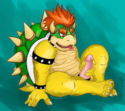 bowser cock_ring green_shell horns koopa male_only mario_(series) nintendo reversal_(artist) shell spiky_shell tagme