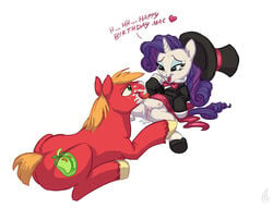 big_macintosh_(mlp) carnifex earth_pony equine female friendship_is_magic horse male my_little_pony pony purple_hair rarity_(mlp) smooth_skin unicorn