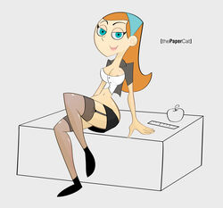 black_socks danny_phantom female female_only green_eyes human jazz_fenton red_hair socks solo stockings thepapercat thigh_socks thighhighs