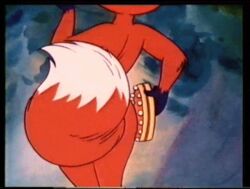 80s animated anthro butt canine elm_chanted_forest fifi_fox furry lowres milan_blažeković nude screencap tagme tambourine