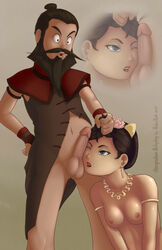 avatar_the_last_airbender brother_and_sister clothing dark-skinned_female dark-skinned_male dark_skin female flower hair_grab human incest katara male penis_on_face robnroll small_breasts sokka straight tagme wang_fire