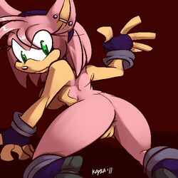 amy_rose beige_skin breasts color exposed_breasts female female_only fur furry hair hedgehog mel_the_hybrid pink_fur pink_hair skin solo sonic_(series) sonic_the_hedgehog_(series)