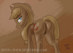 applejack_(mlp) earth_pony equine female female_only friendship_is_magic fur my_little_pony pony smooth_skin solo tagme vagina zst_xkn