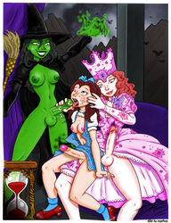 clothing color colored dorothy_gale dtiberius elphaba engelhast footwear futa_on_futa futa_only futanari glinda human intersex ruby_slippers slippers the_wizard_of_oz wicked_witch_of_the_west