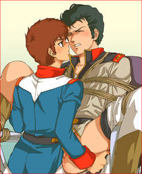 2boys amuro_ray anal bondage bright_noa gundam male male_only multiple_males rope sex spread_legs tagme yaoi