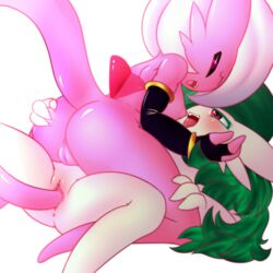 2020 2girls absurd_res alien alien_humanoid alternate_color anthro anthrofied anus ass black_sclera breasts chest_spike crossover dragon_ball dragon_ball_z duo female female_only fir3born gardevoir half-closed_eyes hi_res humanoid interspecies majin majinvoir mammal marbearis multiple_girls nintendo on_top original_character penetration pink_skin pokémon_(species) pokemon pokemon_(species) pokemon_rse pussy red_eyes short_hair tail tail_insertion tongue tongue_out video_games white_hair yuri