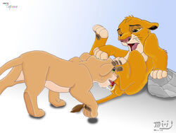 cub disney feline female female_feral feral fur lion lioness male mammal mirri nala penis simba straight tapone testicles the_lion_king young