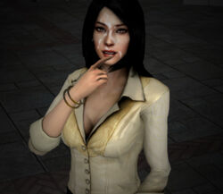 1girls 3d after_sex asian asian_female black_hair capcom cum cum_on_face dead_rising dead_rising_2 facial female female_only long_hair rebecca_chang solo wolf_66