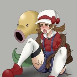 badboy3316 bellsprout female legwear lyra_(pokemon) nintendo pokemon pokemon_hgss pokephilia smooth_skin tear thighhighs