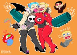 adolf_hitler bj_blazkowicz cacodemon doom gretel_grosse nazi rule_63 wolfenstein