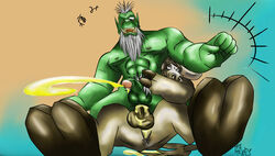 2boys abs anal anal_sex anthro balls ballsack beard bovine bovine_tail cornholing cum cumdrip cumshot erect_penis erection facial_hair foreskin gay gay_sex green_skin hooves horns humanoid humanoid_on_anthro humanoid_penis intact interspecies male male/male male_nipples male_on_male male_only male_penetrating_male male_pubic_hair mohawk_(hairstyle) muscular_male nose_piercing nose_ring nude_male orc orc_male partially_retracted_foreskin pointy_ears pubes reverse_cowgirl_position scrotum septum_piercing smooth_skinned_male sodomy tagme tauren tauren_male testicles tusks uncut white_hair world_of_warcraft yaoi