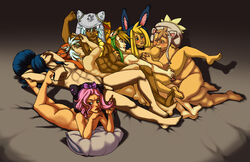 ankama blinie cyd dofus dontfapgirl eliatrope kyu_(wakfu) leon_(wakfu) multiple_boys otomai violette_(wakfu) wakfu wakfu:_les_gardiens