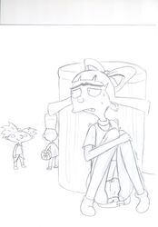 arnold_shortman gerald_johanssen gkg helga_pataki hey_arnold! monochrome nickelodeon rough_sketch