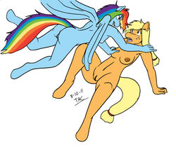 applejack_(mlp) friendship_is_magic my_little_pony rainbow_dash_(mlp) sailor_anna smooth_skin