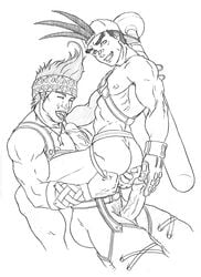 2boys ass balls bara boner crossover cum erect_penis erection final_fantasy final_fantasy_x foreskin gay male male_only monochrome muscular muscular_male penis pubic_hair rival_schools schizoid shoma_sawamura tagme uncircumcised veiny_penis wakka yaoi