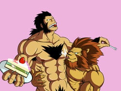 2boys cake darius_(fullmetal_alchemist) fullmetal_alchemist furry gay heinkel human lion male male/male male_only tagme yaoi