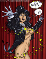 black_hair breasts dc female female_only gloves human long_hair powerbook125 smooth_skin solo tagme tailcoat zatanna